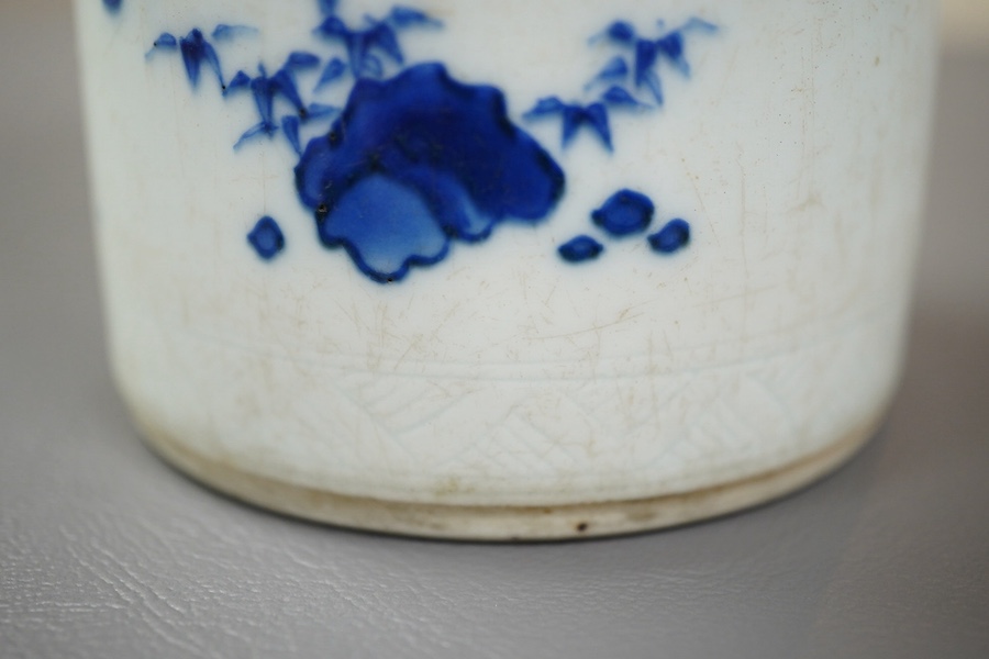 A Chinese Transitional blue and white brushpot, bitong, Chongzhen period (1627-44)